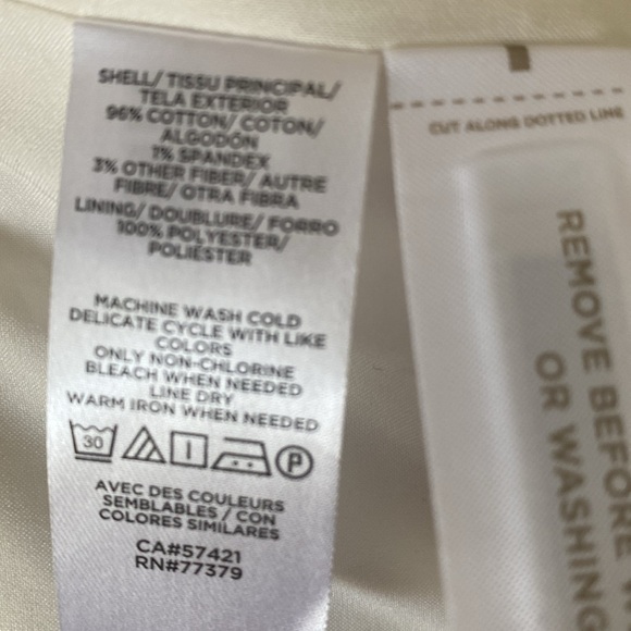 Loft Sleeveless Textured Tweed V Neck Cotton Shift Career Dress White Size 8 - Picture 15 of 16